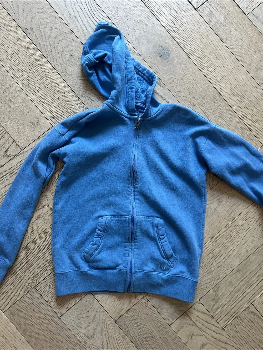 abercrombie kids Light Blue Zip-Up Hooded Sweatshirt